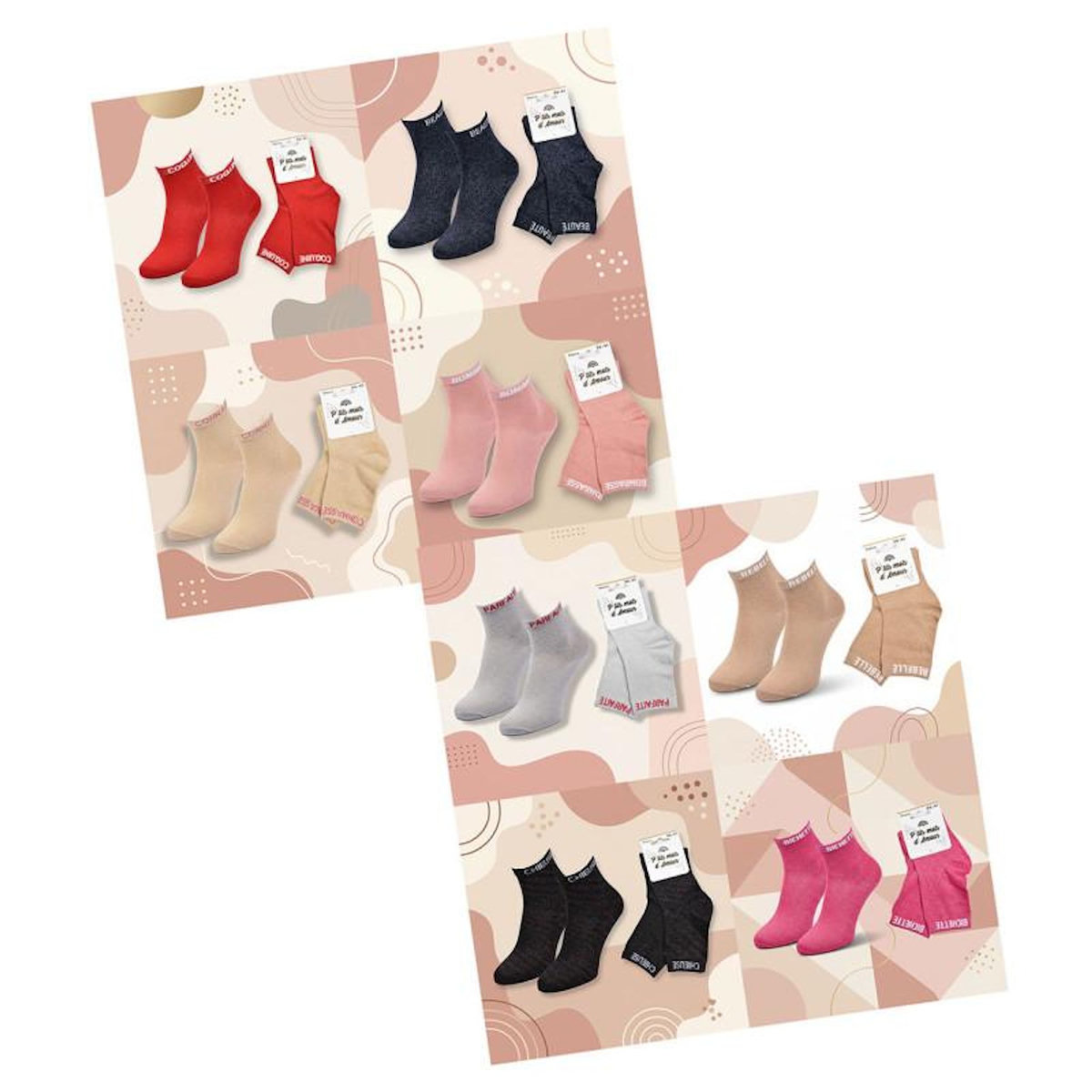 OZABI OZABI Chaussettes Femme a Paillettes Soquettes - 36/41 - Pack de 8 Paires 3443