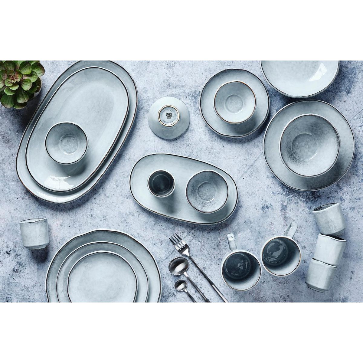 BJORN Assiette CLOUD Ø16cm - 6 pièces - Gris orage