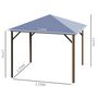 Voir la diapositive 3 : OUTSUNNY Pavillon de jardin tonnelle toit rigide polycarbonate dim. 2,94L x 2,94l x 2,67H m 4 parois latérales anti-UV moustiquaires structure aluminium beige