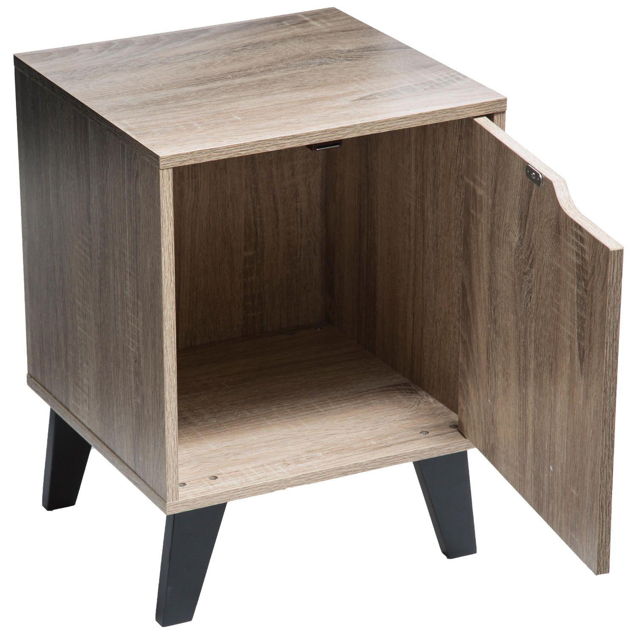 Voir la diapositive 2 : FIVE Table de chevet mix'n modul avec 1 porte effet bois naturel - beige