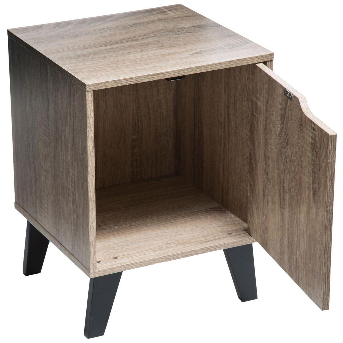 FIVE Table de chevet Mix'n modul avec 1 porte effet bois naturel - Beige