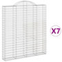 Voir la diapositive 2 : VIDAXL Paniers a gabions arques 7 pcs 200x30x220/240 cm fer galvanise