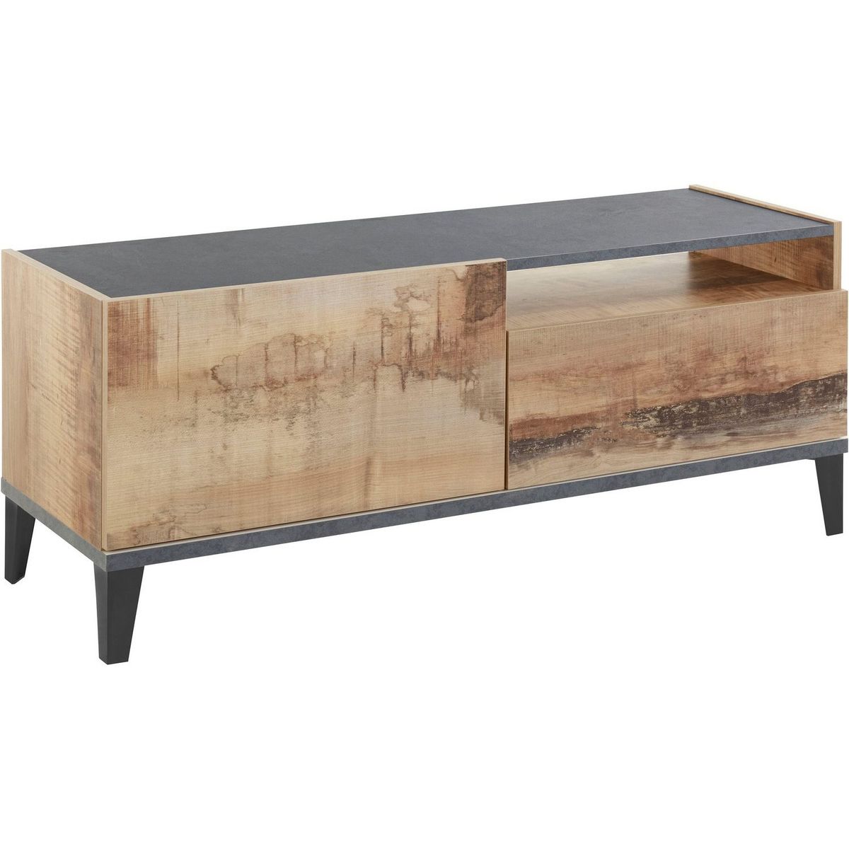 Meuble TV moderne 1 porte 1 tiroir L120cm BARI