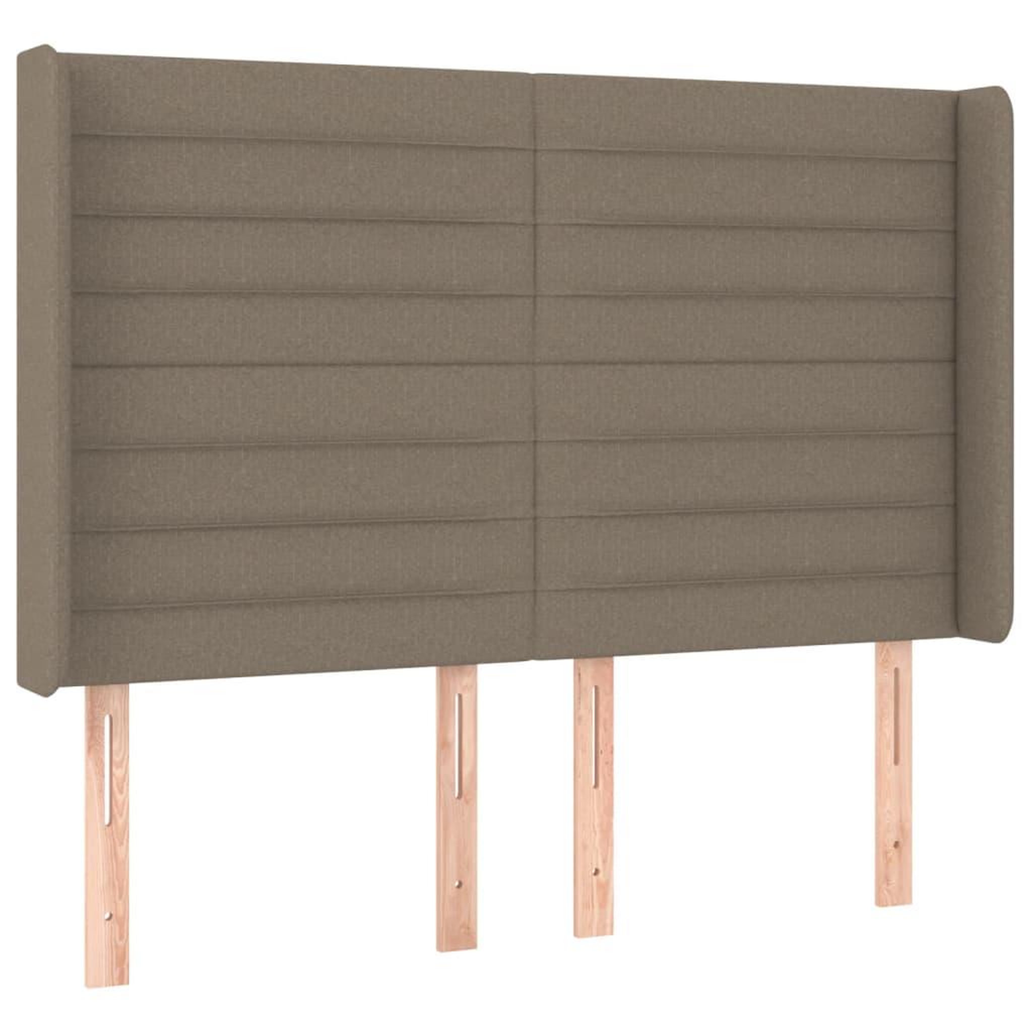 Voir la diapositive 2 : VIDAXL Tete de lit avec oreilles Taupe 147x16x118/128 cm Tissu