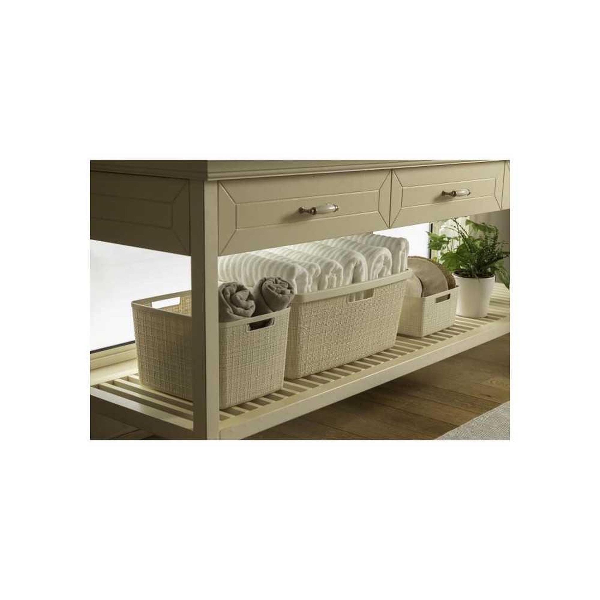 Voir la diapositive 4 : CURVER Panier à linge curver jute 46 l beige en plastique effet tressé