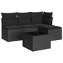 Voir la diapositive 2 : VIDAXL Salon de jardin 5 pcs avec coussins noir resine tressee
