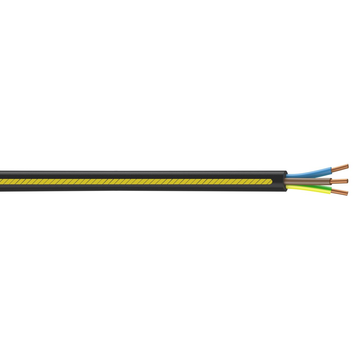 CENTRALE BRICO Câble électrique 3 G 2.5 mm² u1000r2v L.5 m, noir