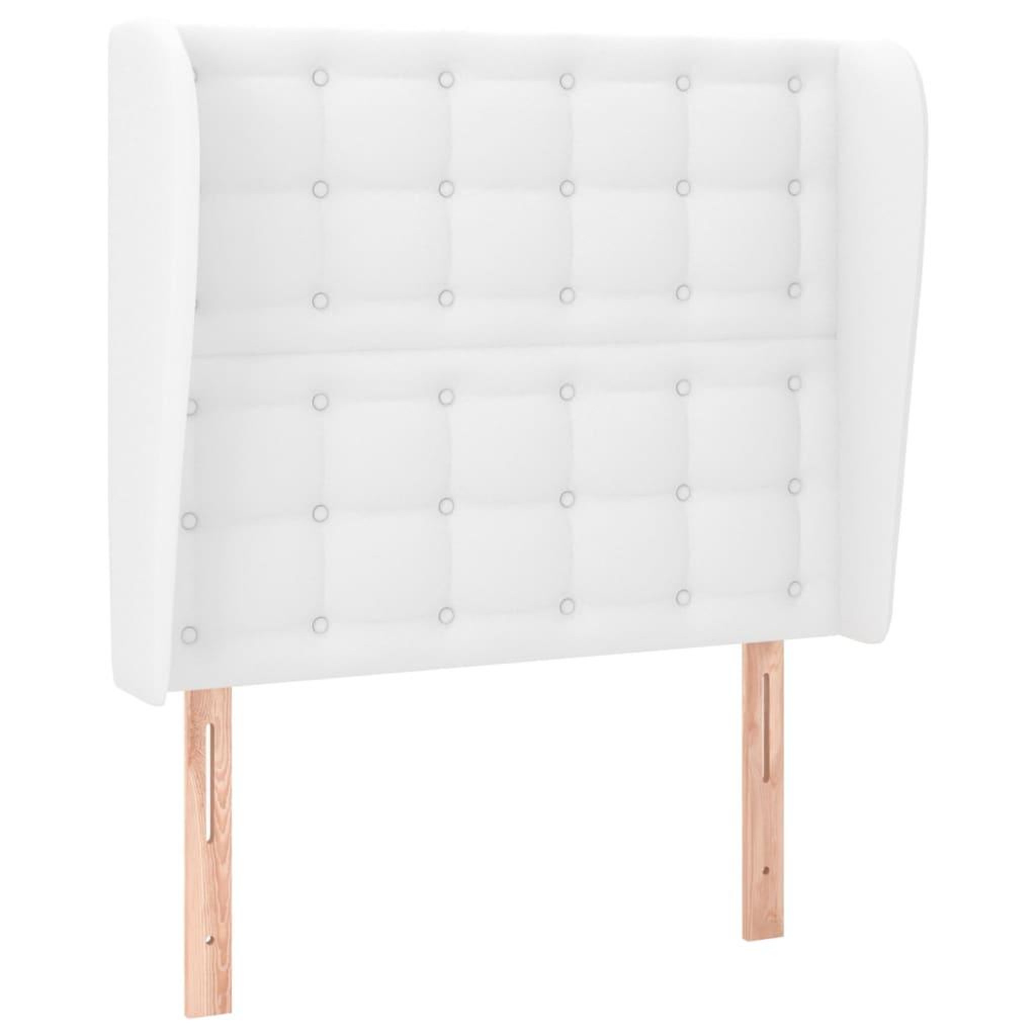 Voir la diapositive 2 : VIDAXL Tete de lit avec oreilles Blanc 103x23x118/128 cm Similicuir