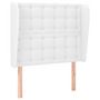 Voir la diapositive 2 : VIDAXL Tete de lit avec oreilles Blanc 103x23x118/128 cm Similicuir