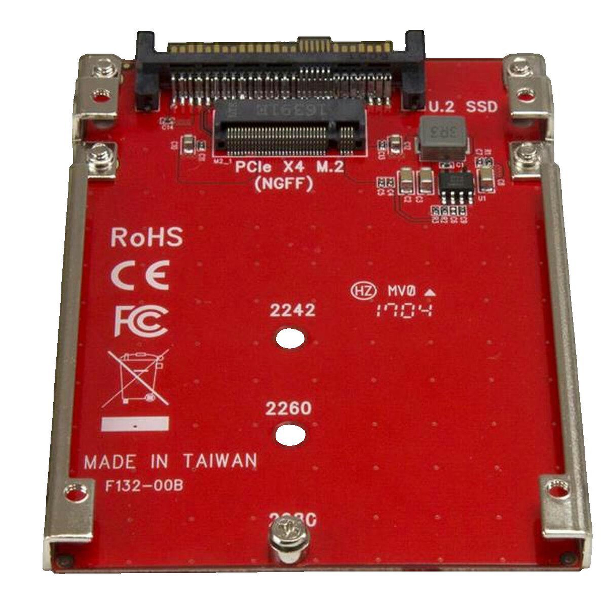 Voir la diapositive 2 : Startech Adaptateur PCIe M.2 à U.2 StarTech rouge