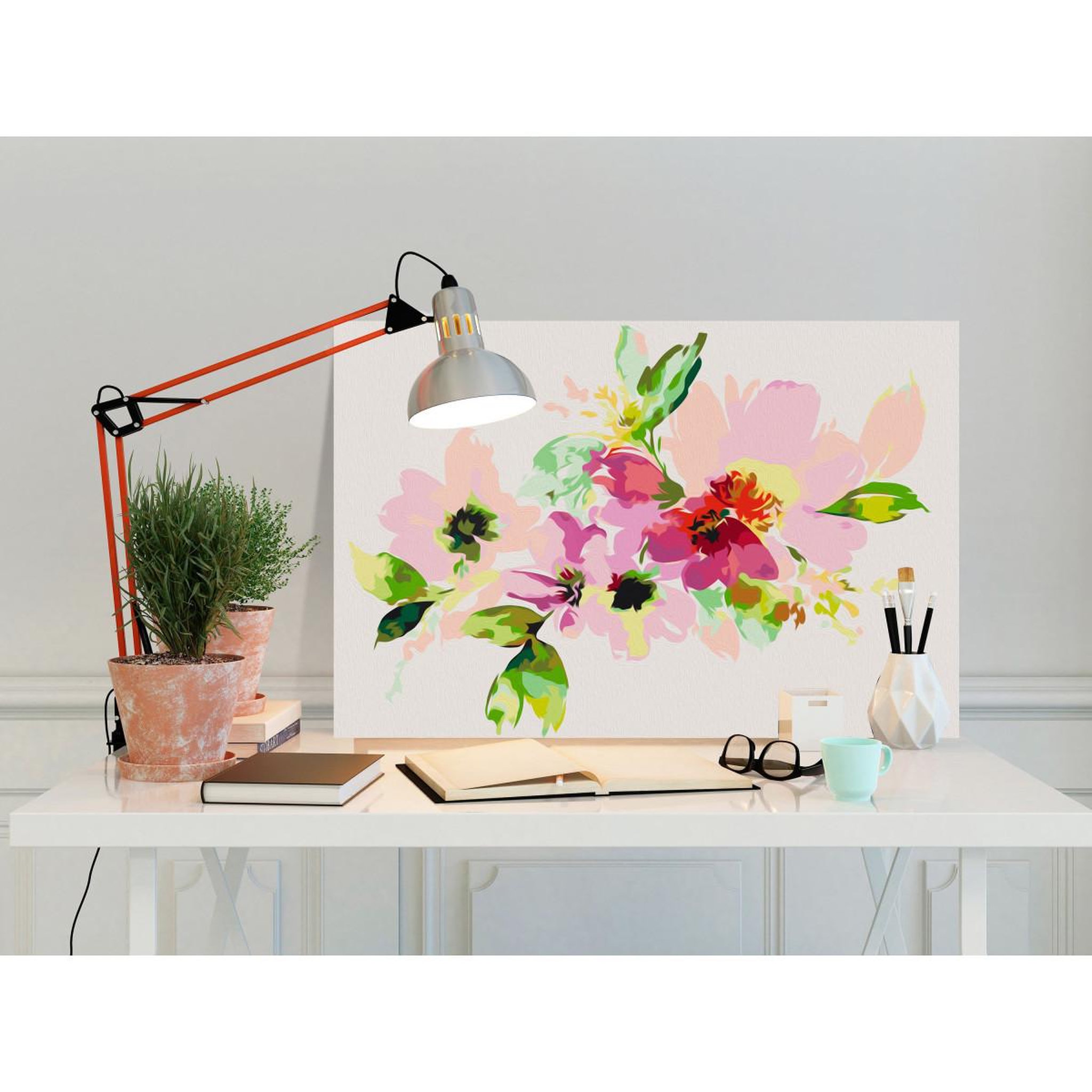 Voir la diapositive 2 : Paris Prix Tableau à peindre soi-même  fleurs colorées  40x60cm