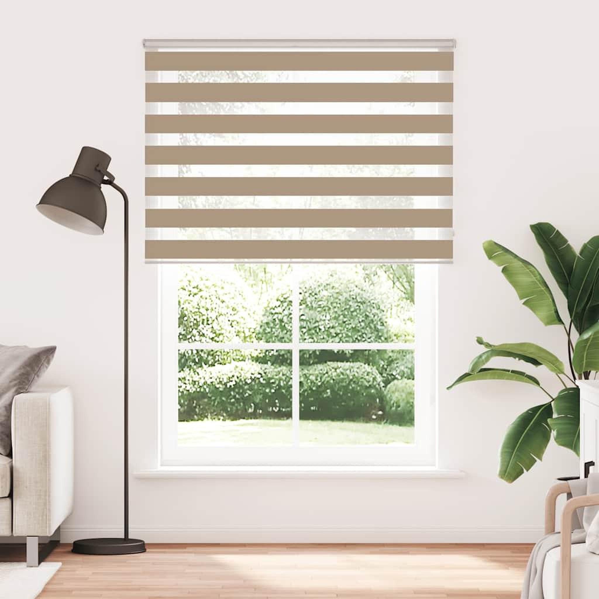 Voir la diapositive 2 : VIDAXL Store zebre marron sable largeur du tissu 160,9 cm polyester