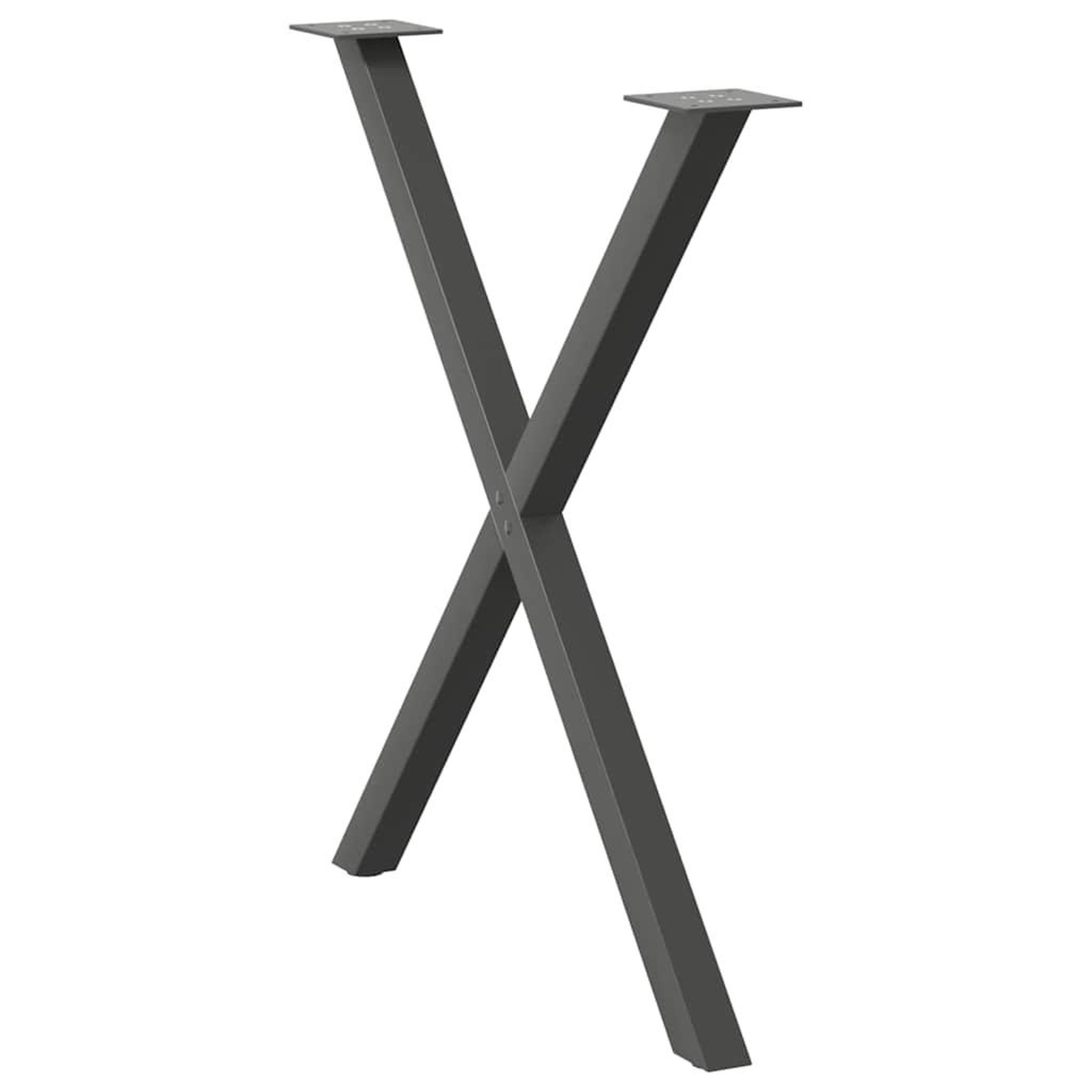 Voir la diapositive 4 : VIDAXL Pieds de table a manger forme de X 2 pcs 70x(72-73) cm acier