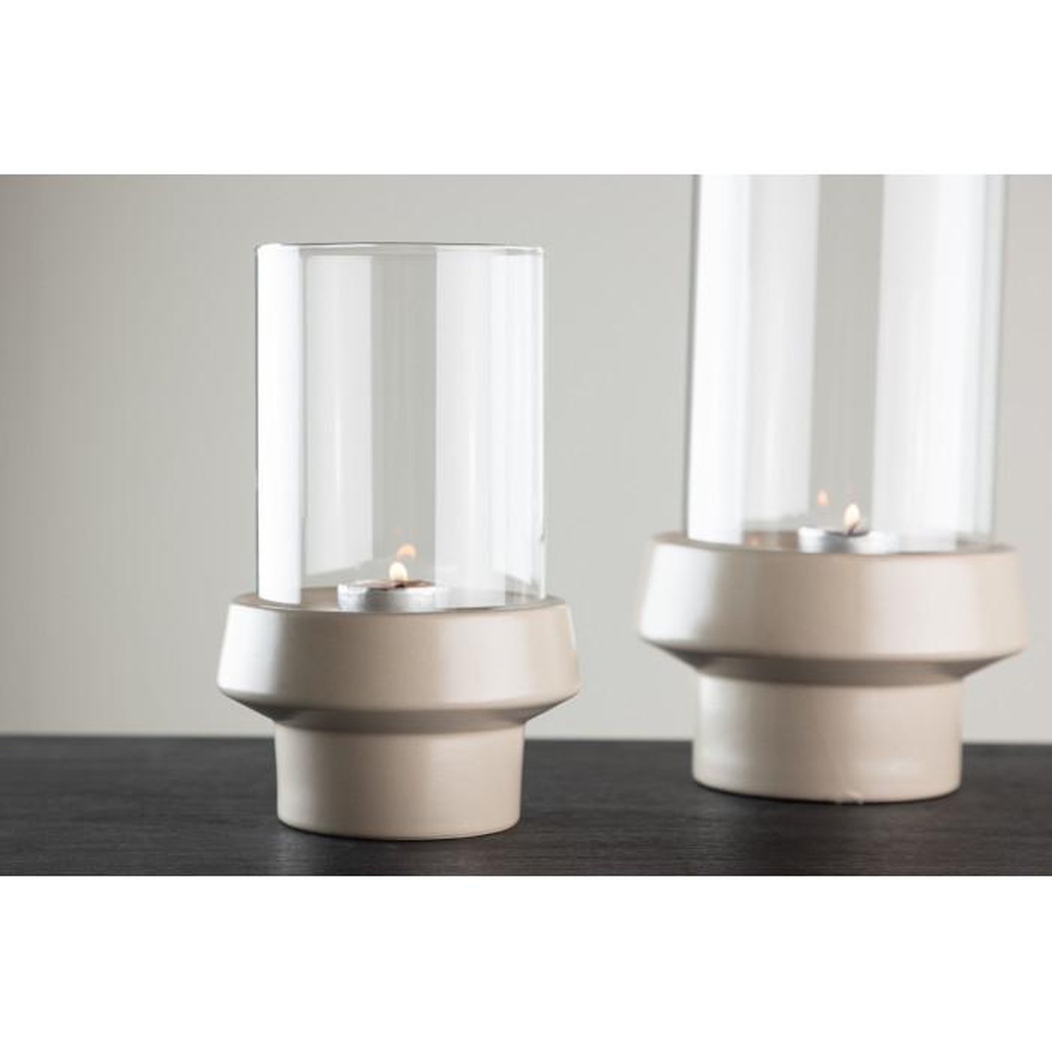 Voir la diapositive 4 : Paris Prix Lanterne en Verre  Davida  20cm Beige