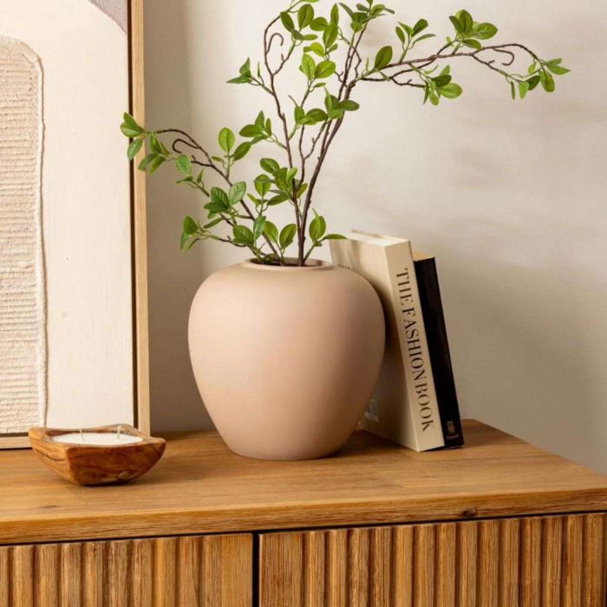 ATMOSPHERA Vase Boule en Dolomite  Rily  22cm Nude