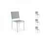 MARKET24 Lot de 4 chaises de jardin en aluminium et textilene - Blanc