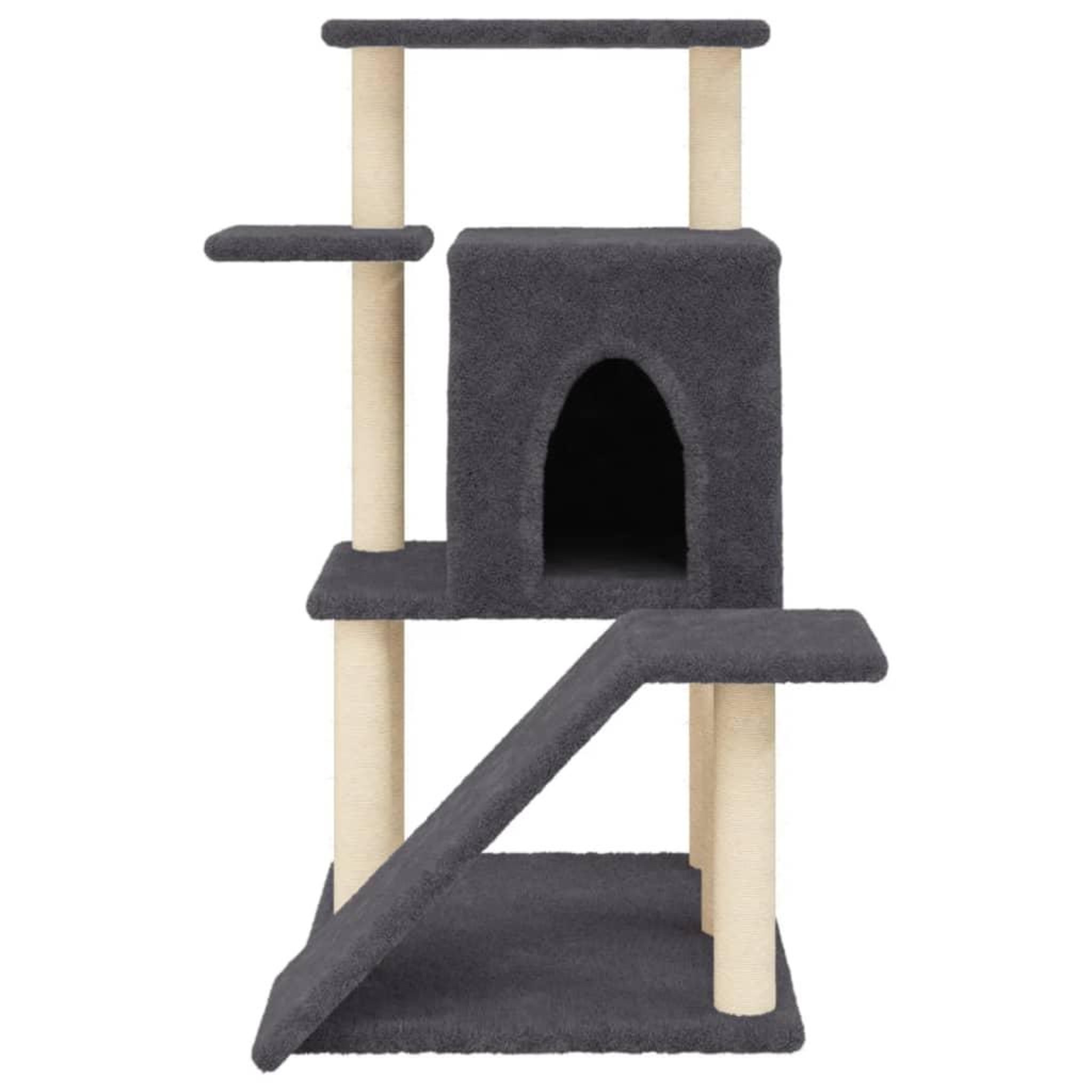 Voir la diapositive 4 : VIDAXL Arbre a chat avec griffoirs en sisal gris fonce 97 cm