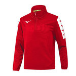 Mizuno Sweat de Sport  Homme  izuno Sweat 1/2 Zip. Coloris disponibles : Rouge