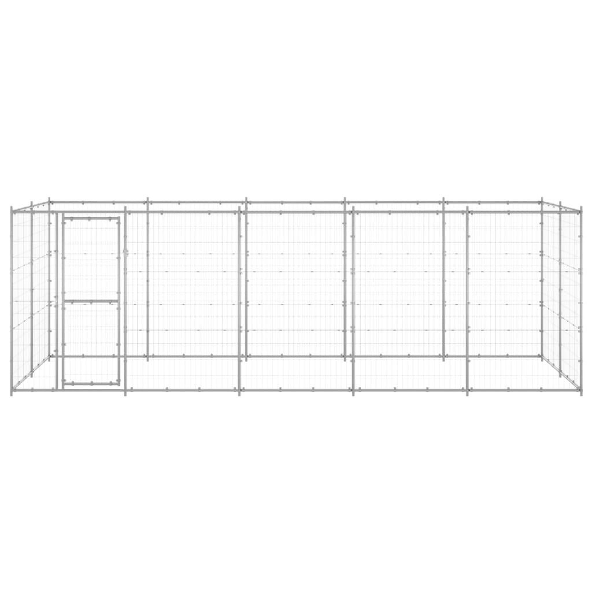 Voir la diapositive 2 : VIDAXL Chenil exterieur Acier galvanise 12,1 m²