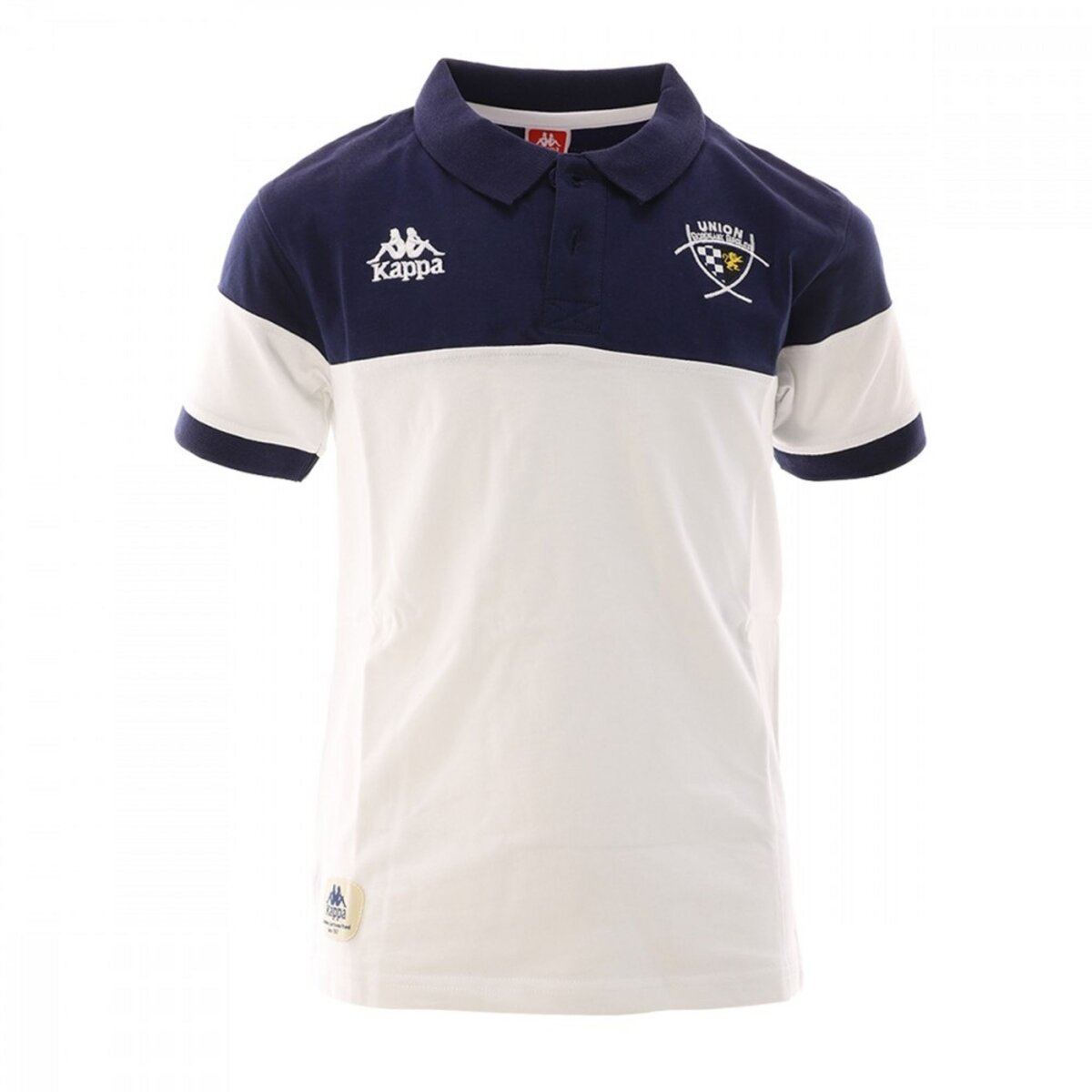 KAPPA UBB Bordeaux Polo Rugby Blanc et marine Gar on Kappa pas