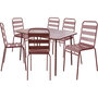 Voir la diapositive 1 : Habitat et Jardin Table et chaises de jardin en métal  Bilbao  - 6 places - Terracotta