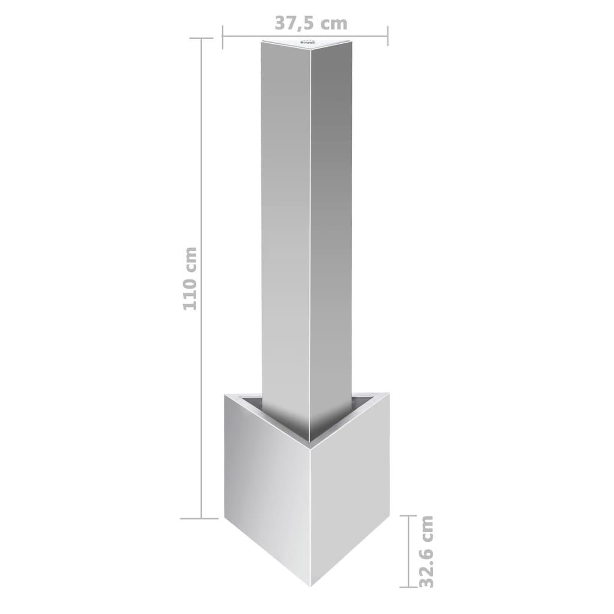 Voir la diapositive 6 : VIDAXL Fontaine de jardin Argente 37,7x32,6x110 cm Acier inoxydable