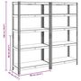 Voir la diapositive 6 : VIDAXL Etagere a 5 niveaux 2 pcs Argente Acier et bois ingenierie