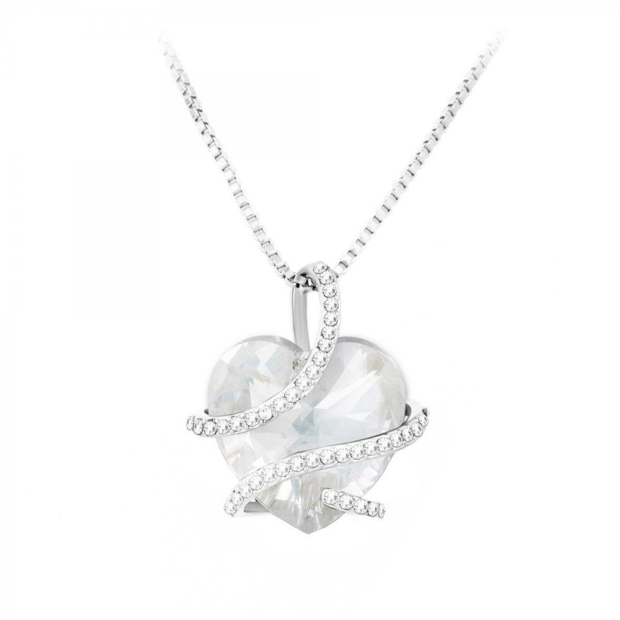 SC CRYSTAL Collier coeur SC Crystal orné de Cristaux scintillants