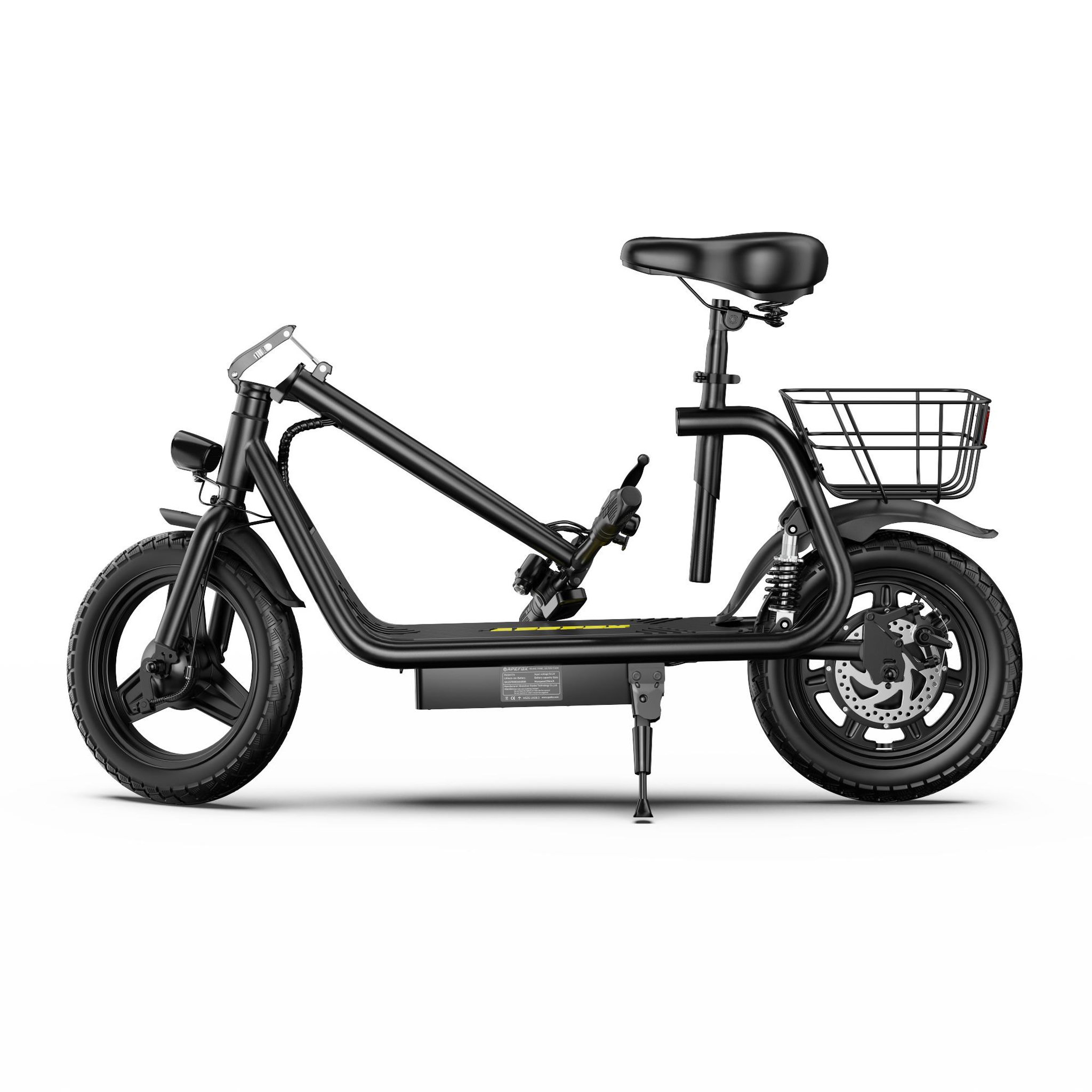 Voir la diapositive 2 : APEFOX Trottinette électrique pliable apefox c14 avec siège, panier arrière et batterie amovible
