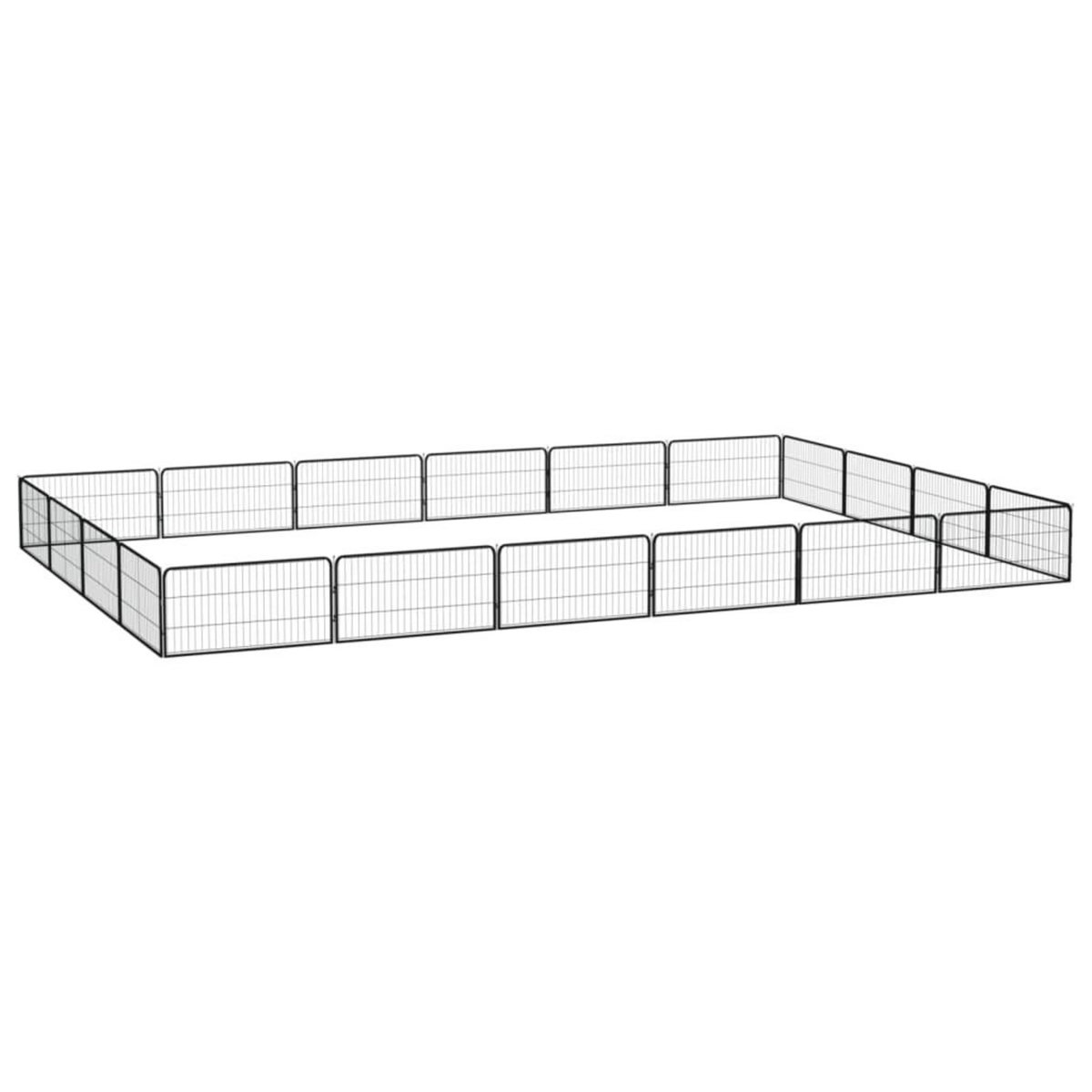 VIDAXL Parc pour chien 20panneaux Noir 100x50cm Acier enduit de poudre