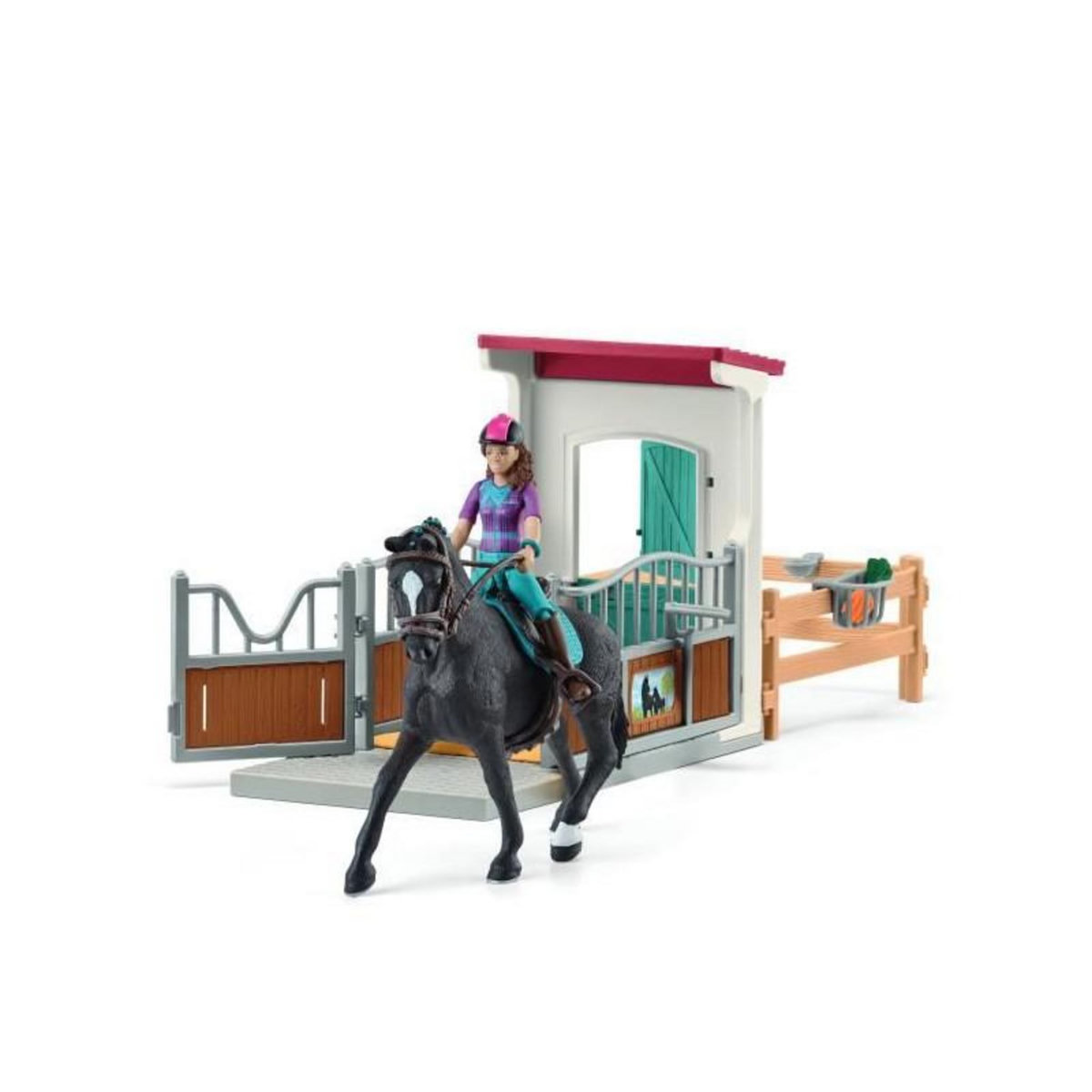 Schleich Horse Box Lisa et Storm, Figurine cheval et accessoires, SCHLEICH 42709 Horse Club, des 5 ans