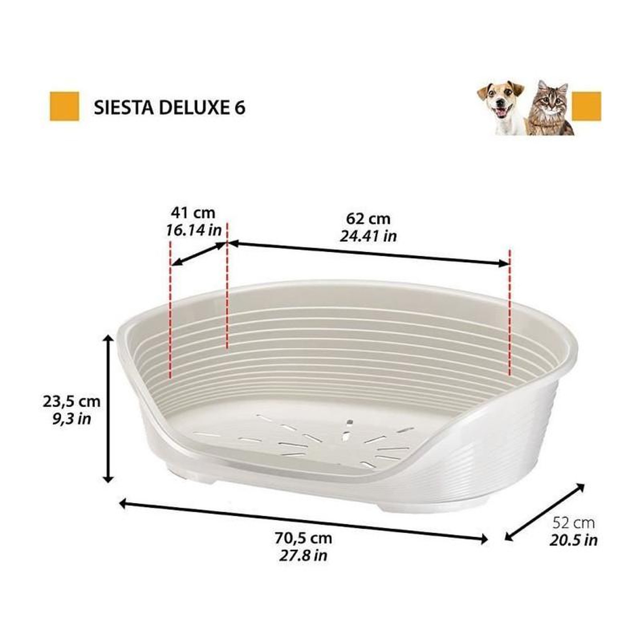 Voir la diapositive 2 : Ferplast Corbeille - FERPLAST - SIESTA DELUXE 6 - Gris clair