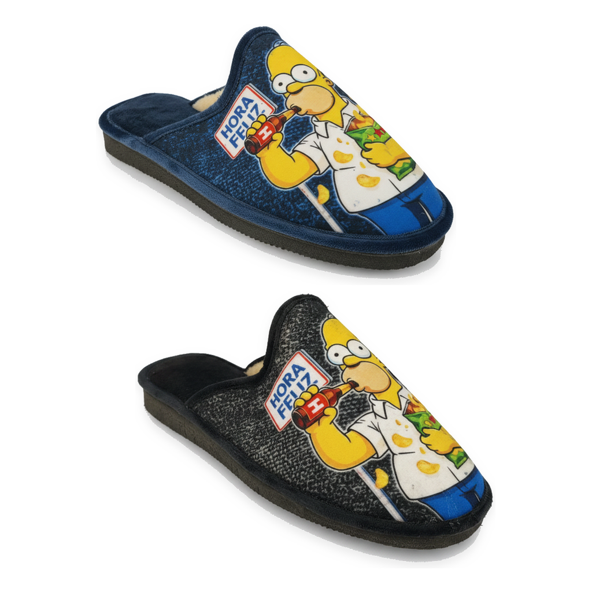 OZABI Ozabi pack de 2 paires pantoufles mules homme fantaisie motif dessin animé. Coloris disponibles : Bicolore