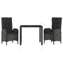 Voir la diapositive 3 : VIDAXL Ensemble a manger de jardin avec coussins 3 pcs Noir
