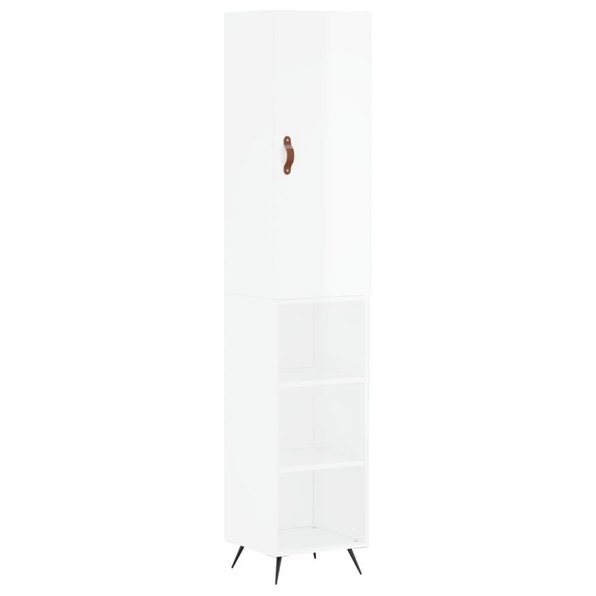 VIDAXL Buffet haut Blanc brillant 34,5x34x180 cm Bois d'ingenierie