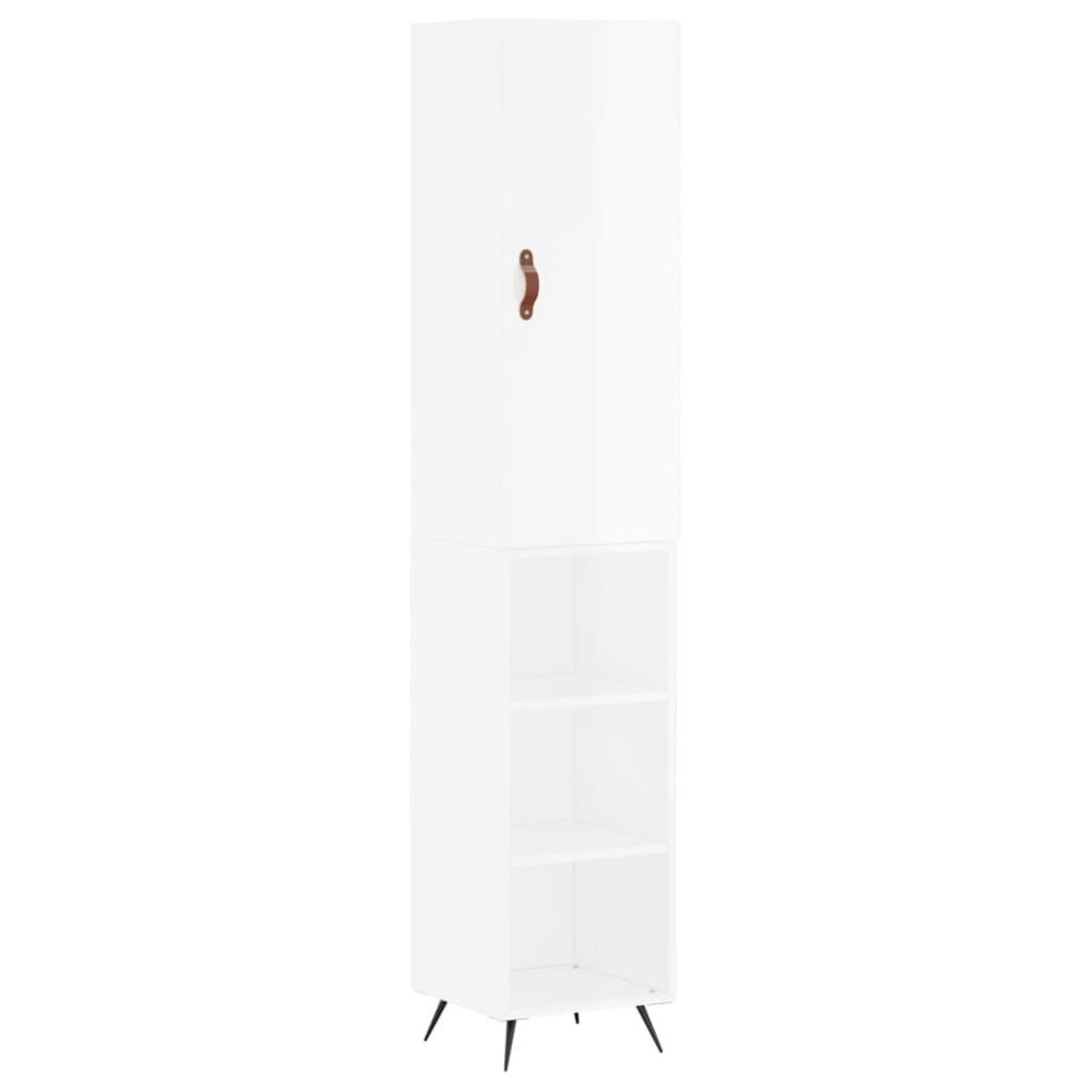 VIDAXL Buffet haut Blanc brillant 34,5x34x180 cm Bois d'ingenierie