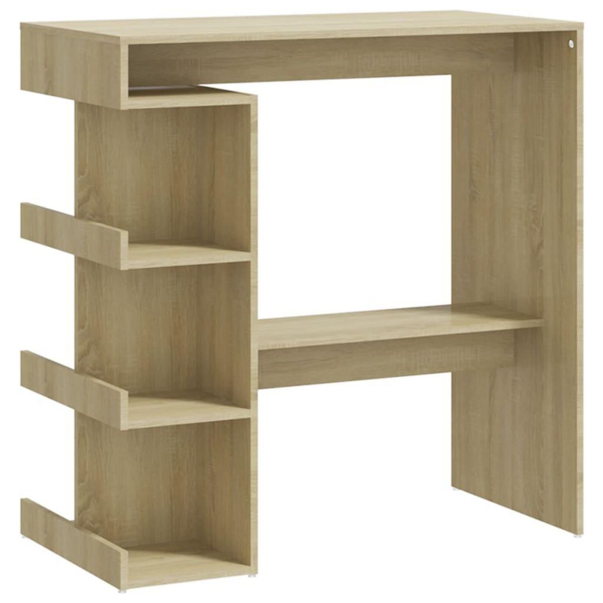 VIDAXL Table de bar etagere de rangement Chene sonoma Bois ingenierie