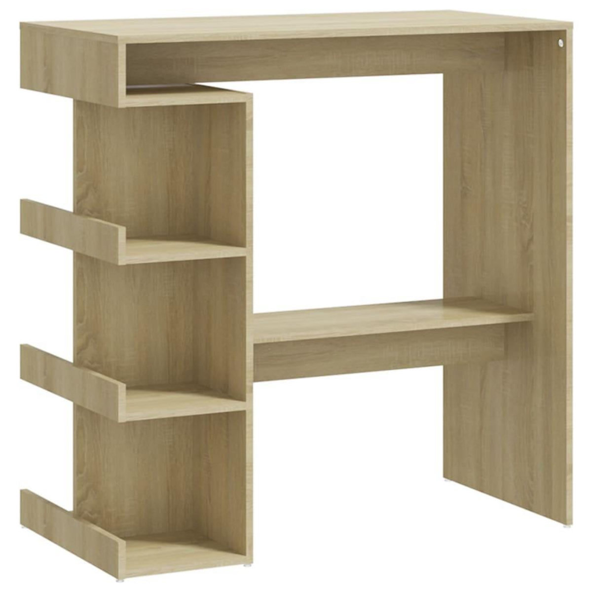 VIDAXL Table de bar etagere de rangement Chene sonoma Bois ingenierie