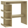 Voir la diapositive 2 : VIDAXL Table de bar etagere de rangement Chene sonoma Bois ingenierie