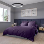 DODO Housse de couette Harmonie Satin de coton coloris Aubergine. Coloris disponibles : Violet