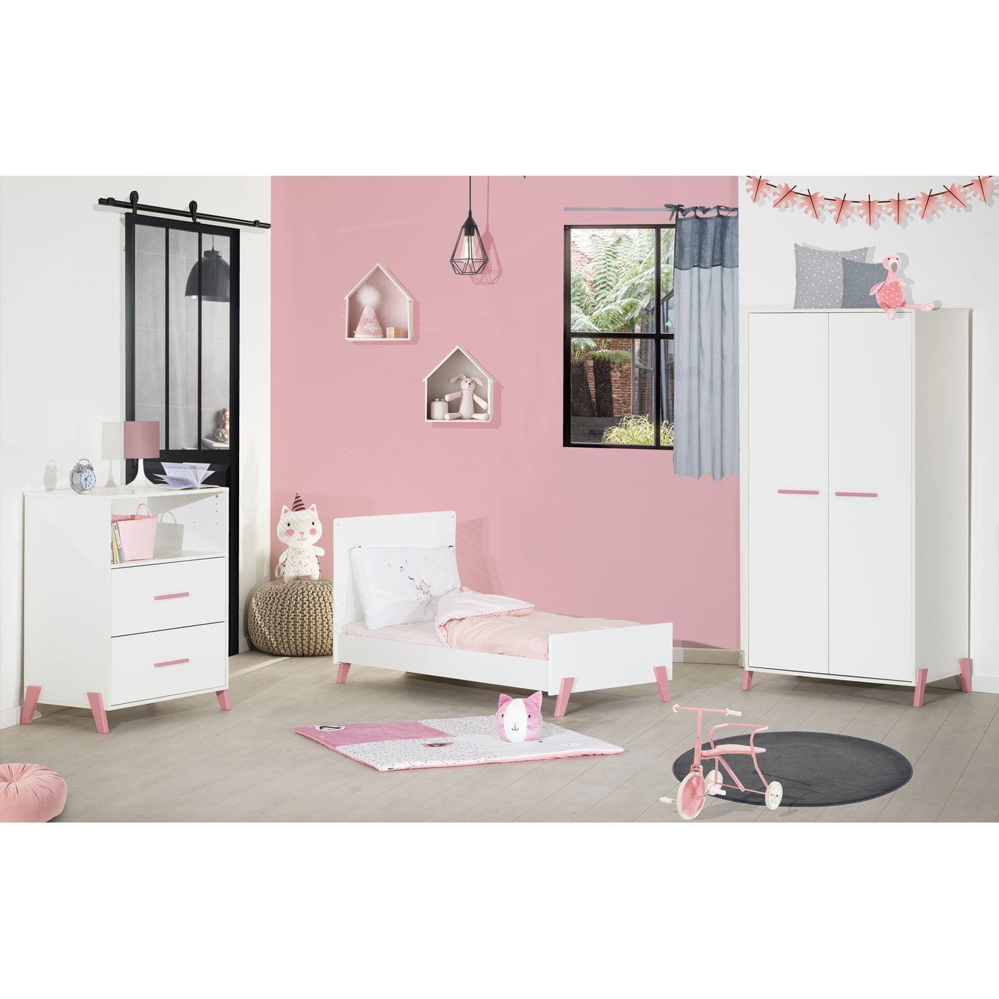 Voir la diapositive 5 : BABY PRICE Lit bébé évolutif Little Big Bed 140x70cm JOY coloris rose