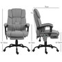 Voir la diapositive 3 : VINSETTO Fauteuil de bureau direction massant inclinable réglable - repose-pieds rétractable intégré - acier noir PU gris