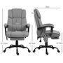 Voir la diapositive 3 : VINSETTO Fauteuil de bureau direction massant inclinable réglable - repose-pieds rétractable intégré - acier noir PU gris