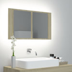 VIDAXL Armoire a miroir a LED de bain Chene sonoma 80x12x45 Acrylique