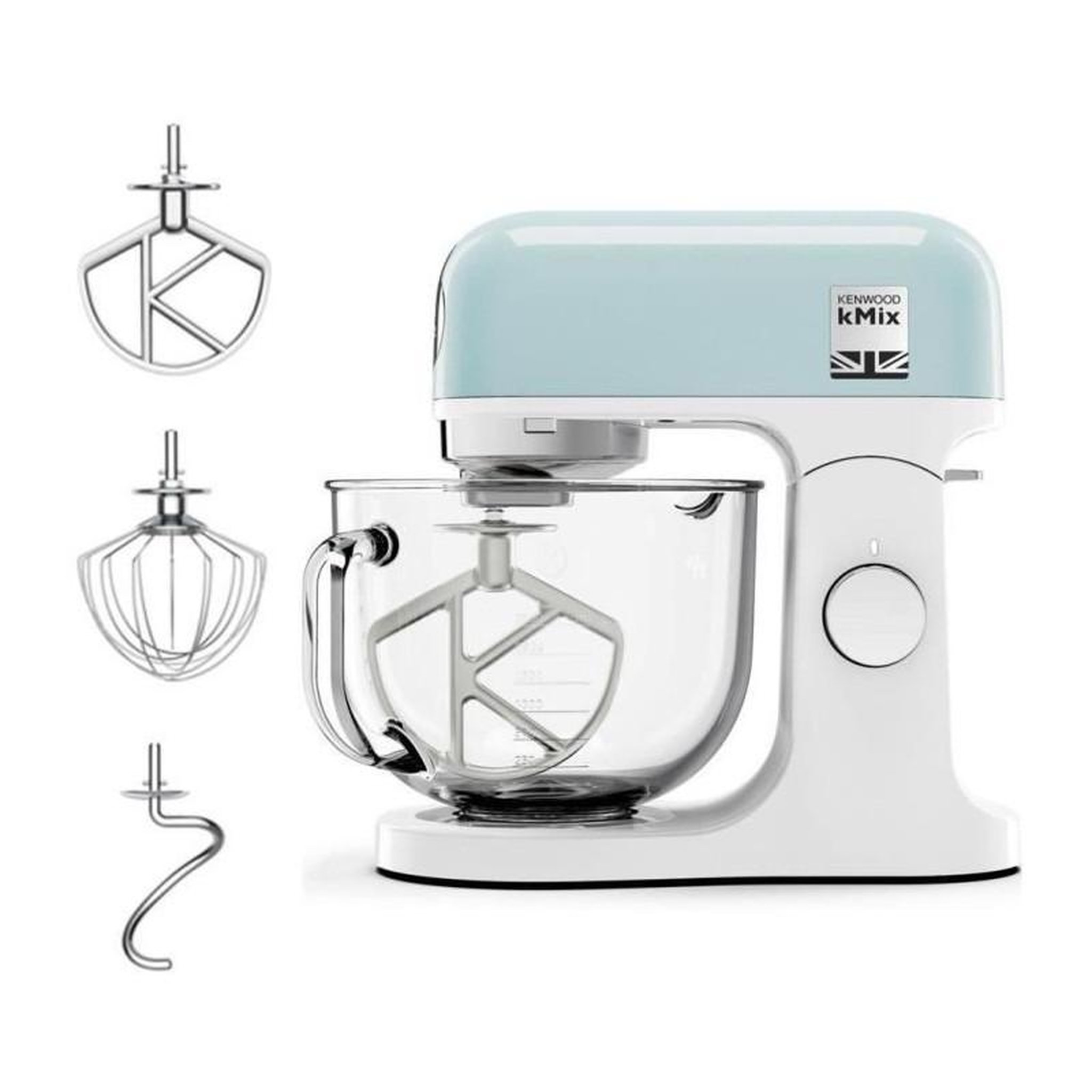 KENWOOD Robot pâtissier multifonction KENWOOD KMX754PB - Moteur professionnel 1000W - 2 sorties pour accessoires - Bol en verre 5L avec