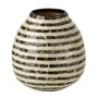 Voir la diapositive 1 : Paris Prix Vase Boule Design  Coquillage  23cm Noir & Blanc