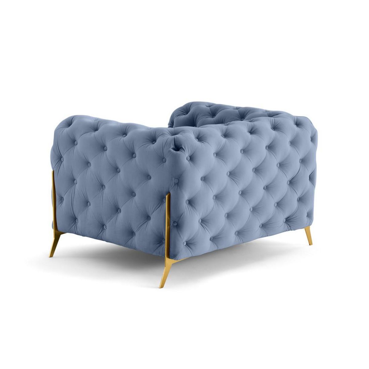 LISA DESIGN Camden - fauteuil chesterfield en velours - pieds en métal doré