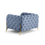 Voir la diapositive 4 : LISA DESIGN Camden - fauteuil chesterfield en velours - pieds en métal doré