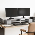 VIDAXL Support de moniteur avec rangement sonoma gris bois ingénierie