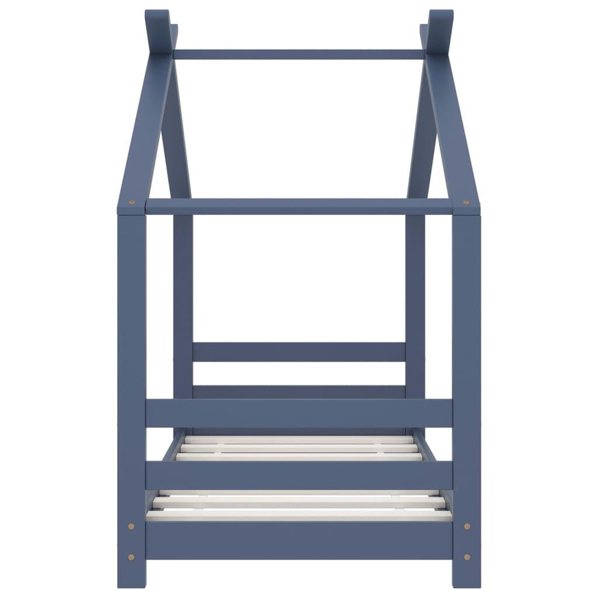 Voir la diapositive 3 : VIDAXL Cadre de lit d'enfant Gris Bois de pin massif 70x140 cm